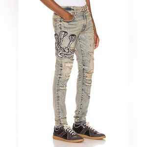 Amiri Dirty Indigo Snake Jeans Size 31